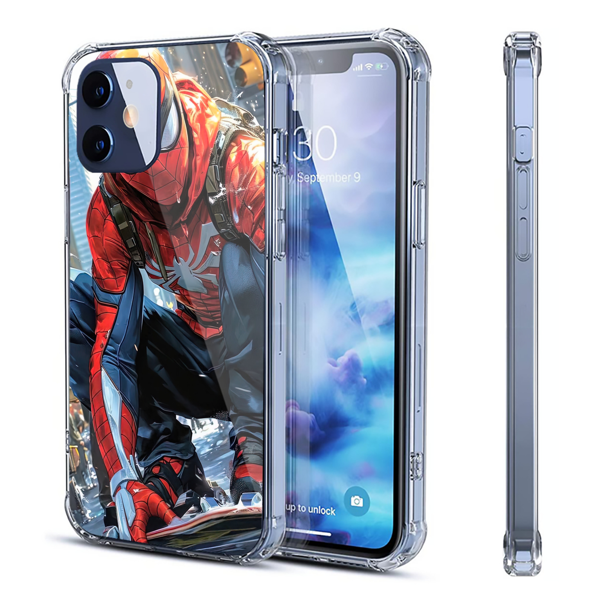 （画像用） Spider Man スパイダーマン 【iPhone 12シリーズ対応】透明スマホケース（クリアソフトケース）